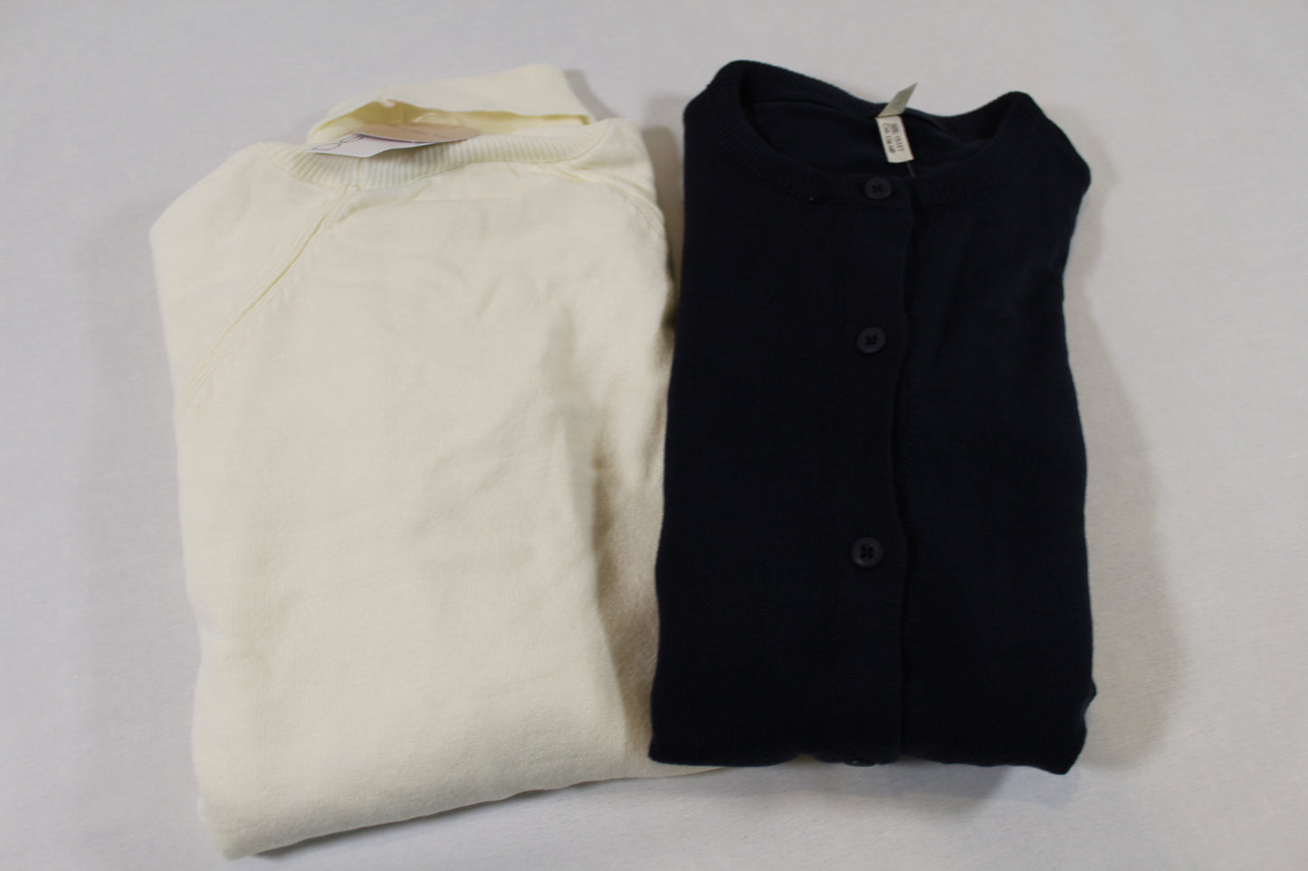 Set Blaue Strikteste Weißer Rollgragenpullover Mädchen 158/164