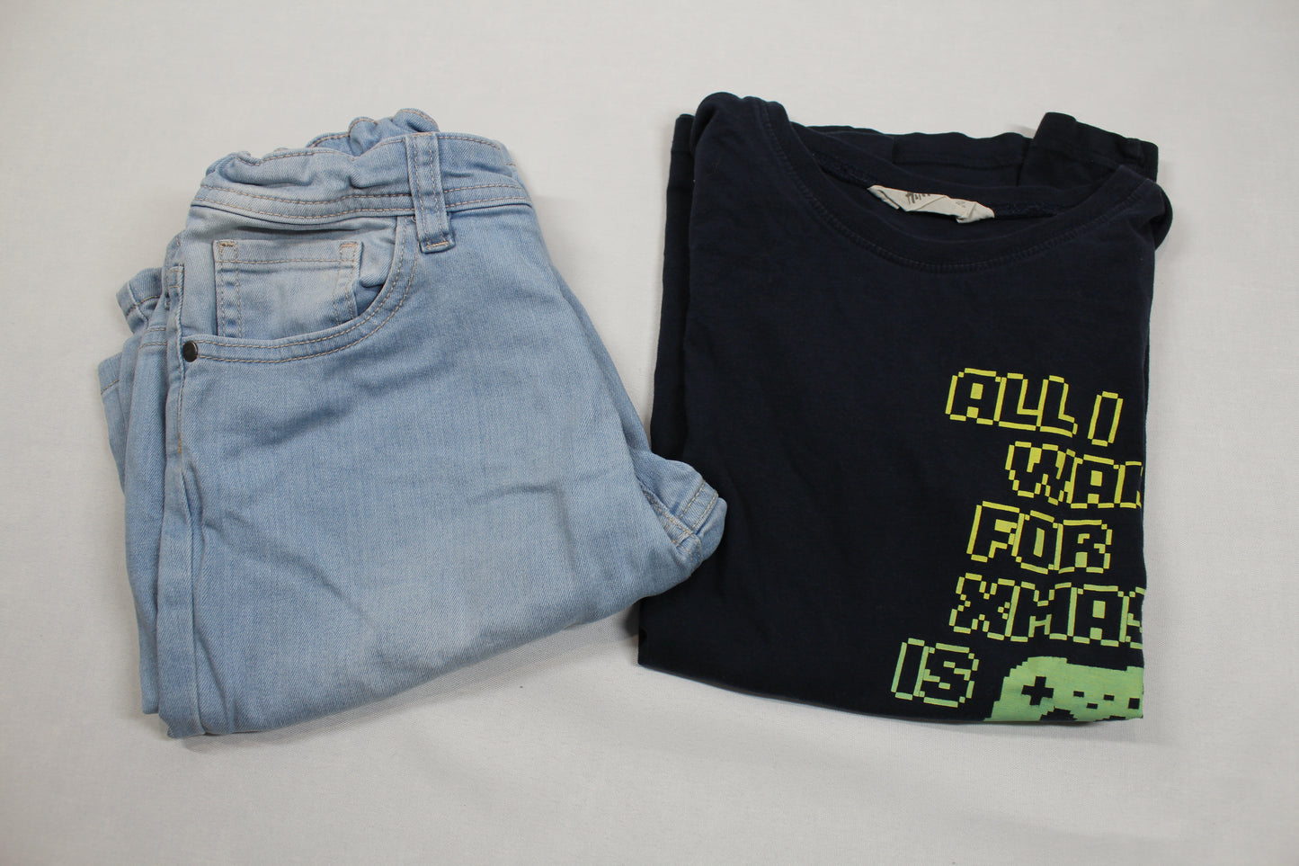 Set T-Shirt Motiv Kurze Bluejeans Jungs 146/152
