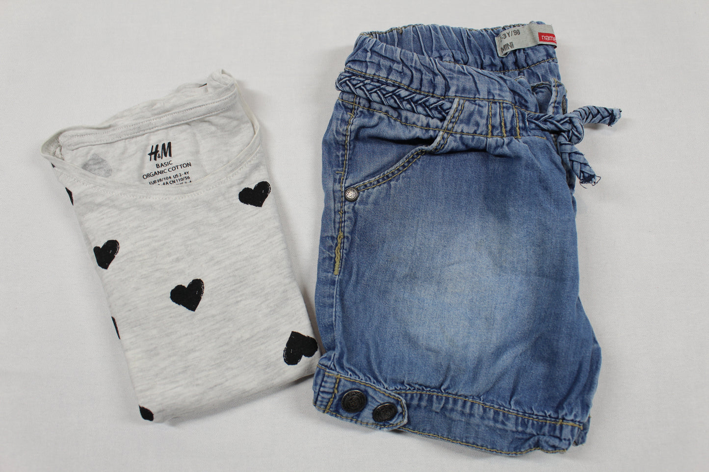 Set T-Shirt Hellgrau Bluejeans Mädchen 98/104