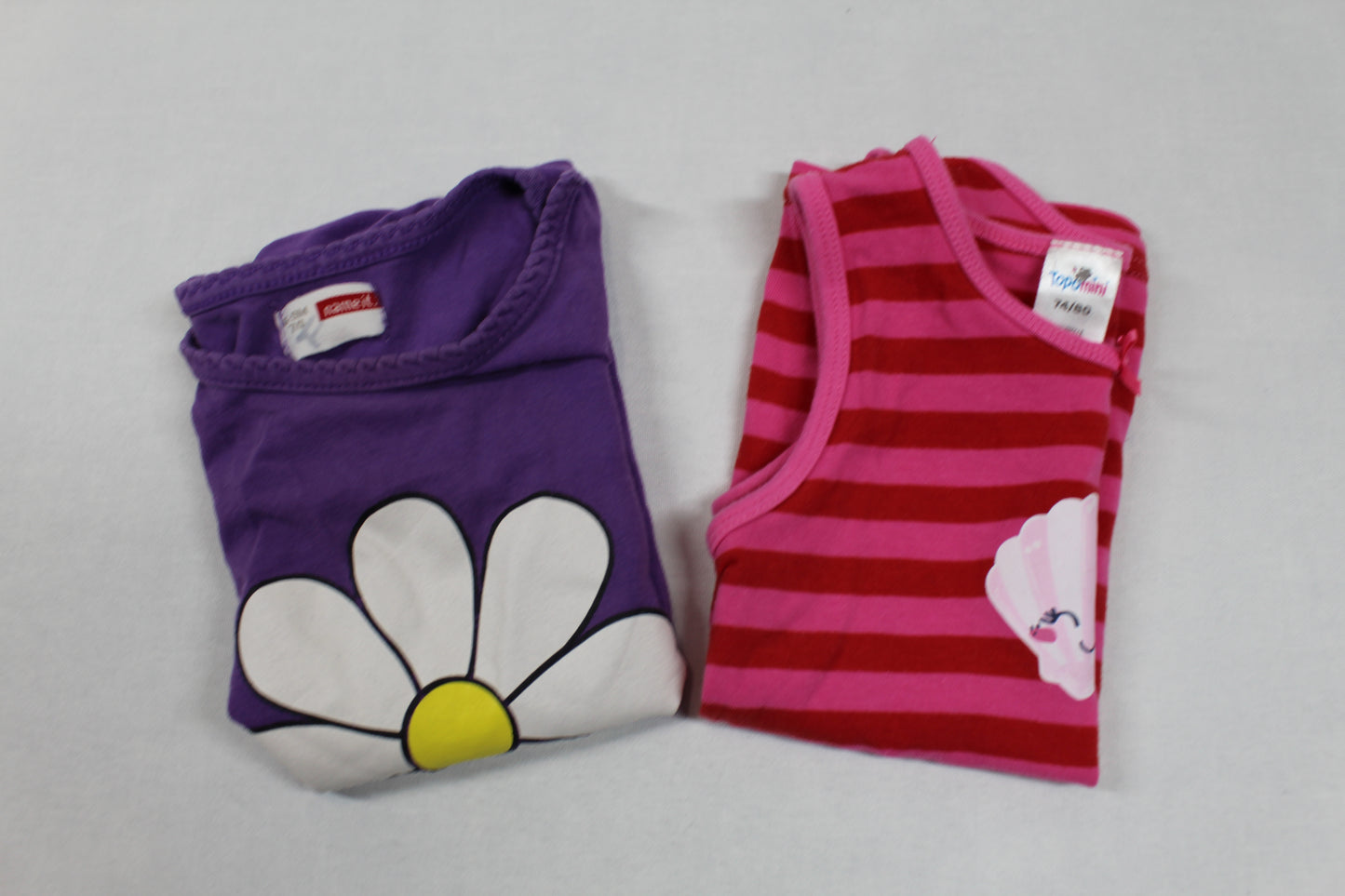 Set T-Shirt Motiv Rosarot Lila Mädchen 74/80