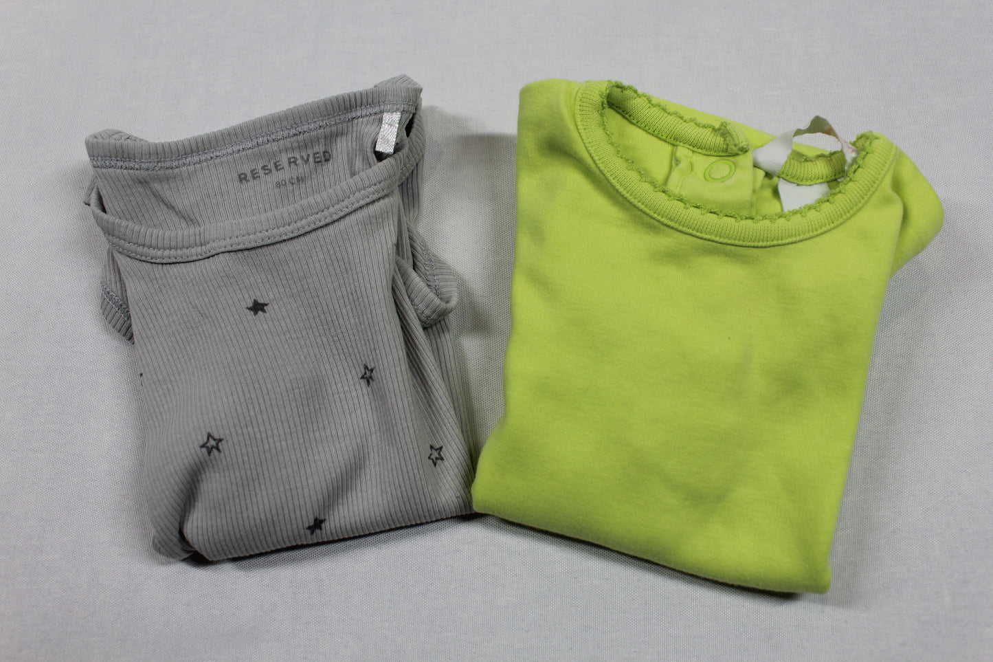 Set Bodys Uni Grün Grau Mädchen 80/86