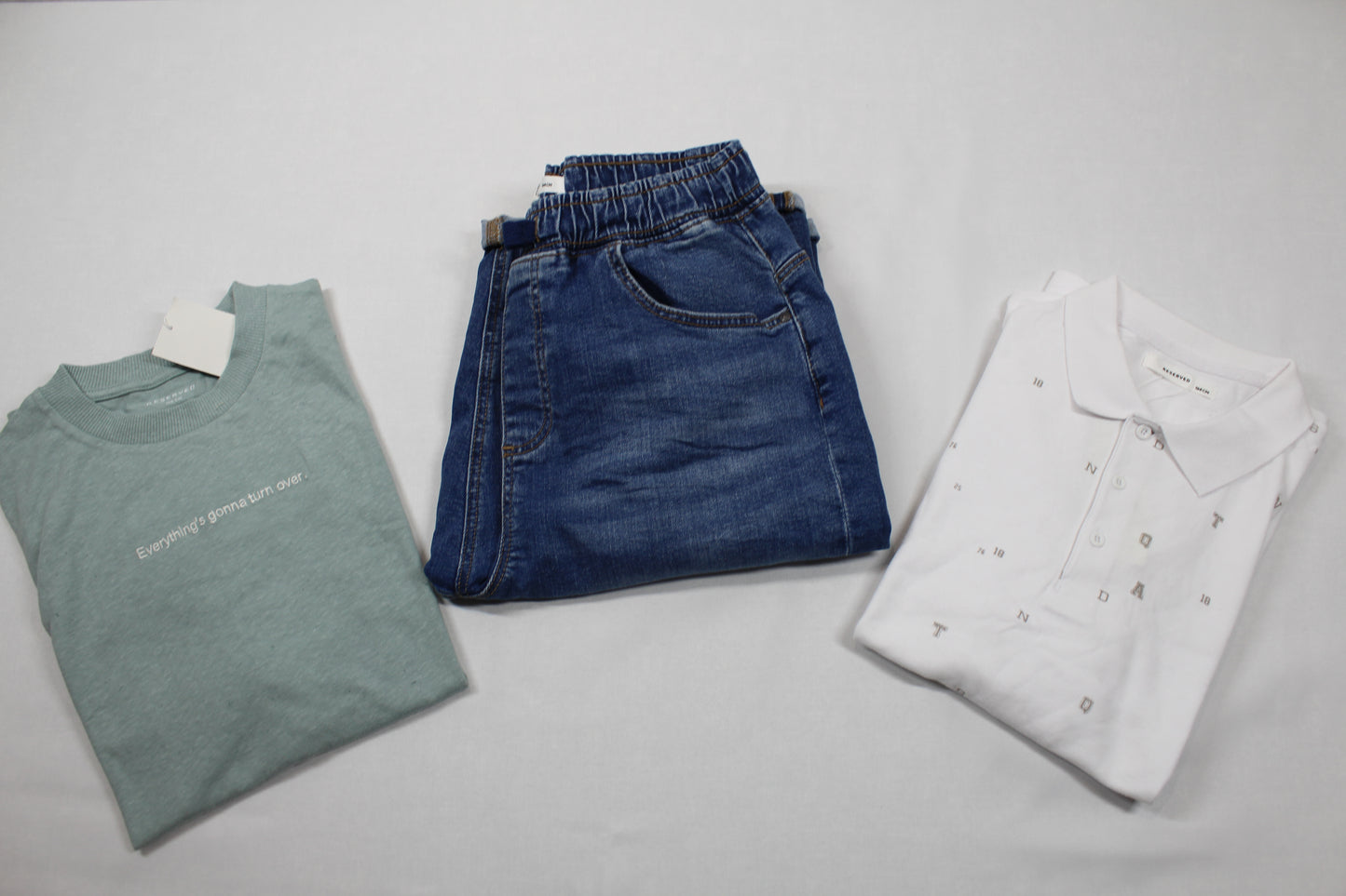 Sommerset Bluejeans kurz T-Shirt hellgrün Poloshirt weiß Jungs A-Ware 158/164