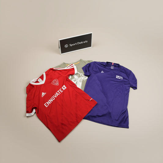 Dreierset T-Shit Art Trikot Motiv Rot Lila Beige Jungs 158/164