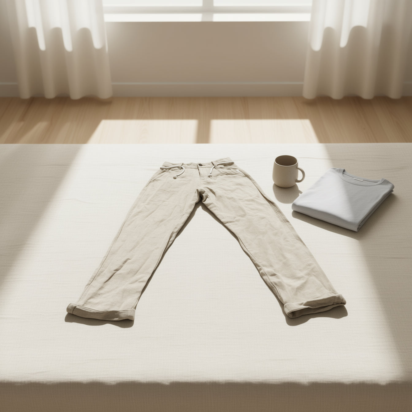 Leichte Sommerhose beige Jungs Outlet 146/152