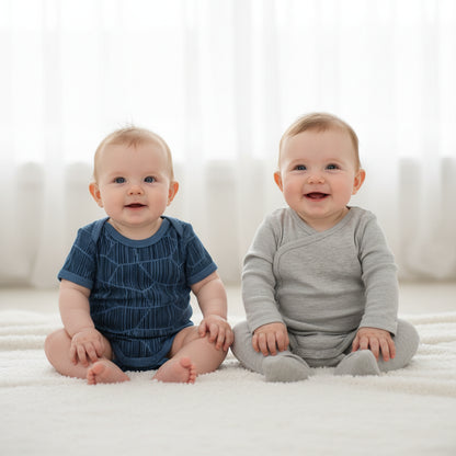 Set Bodys Blau Grau Jungs 62