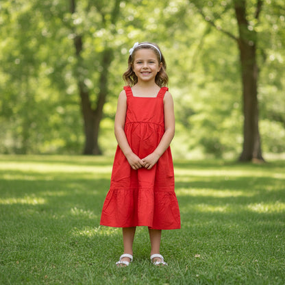 Leichtes Rotes Kleid Mädchen 128/134