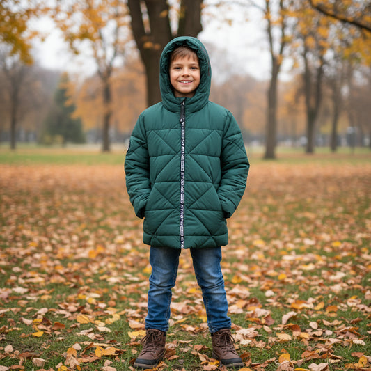 Stylische warme Winterjacke für Jungs 128/134