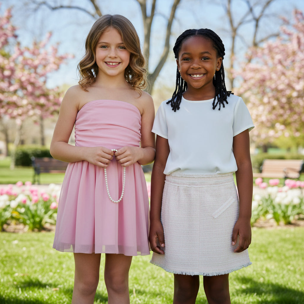 Set kurzer Rock Kleid Mädchen 134/140
