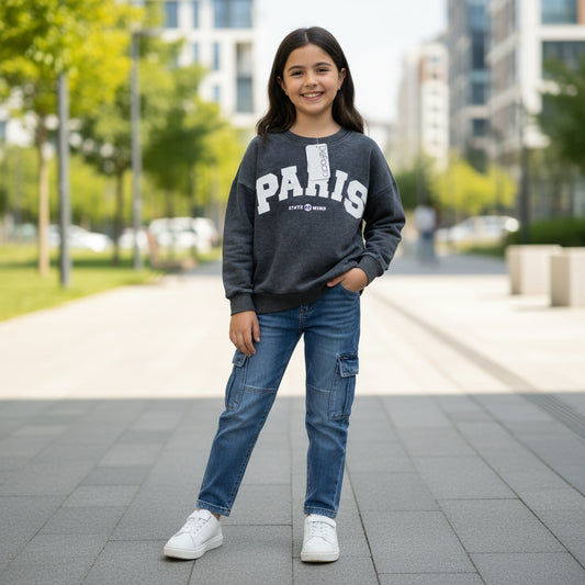 Bekleidungsset Jeans+Pullover Mädchen 128/134