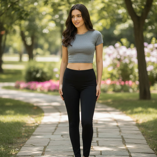 Schwarze bequeme  Leggins Mädchen 146/152