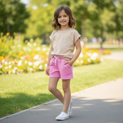 Set kurze Short T-Shirt Mädchen 134/140
