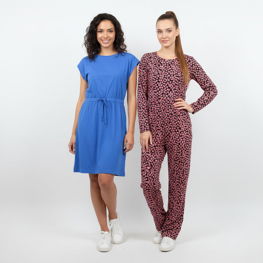 Set Blaues Kleid Leicht Jumpsuit Herzen Motiv Mädchen 146/152