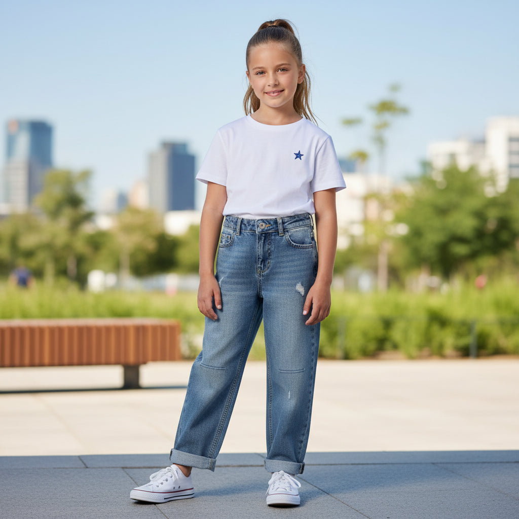 Jeans blau Mädchen 122/128