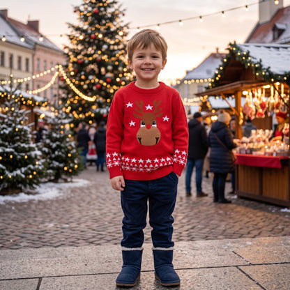 Roter Pulli Elch Jungs 110 Outlet