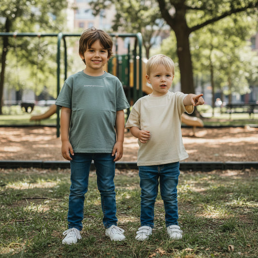 Set T-Shirt Uni beige grün Jungs Sommerware Kids 110/116