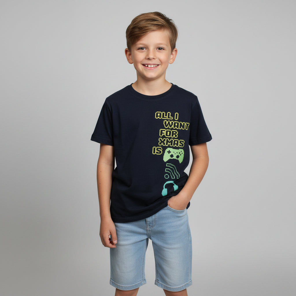 Set T-Shirt Motiv Kurze Bluejeans Jungs 146/152