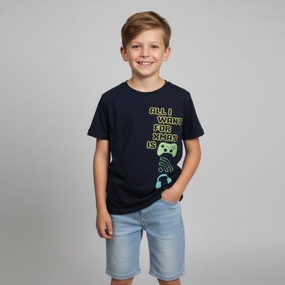 Set T-Shirt Motiv Kurze Bluejeans Jungs 146/152