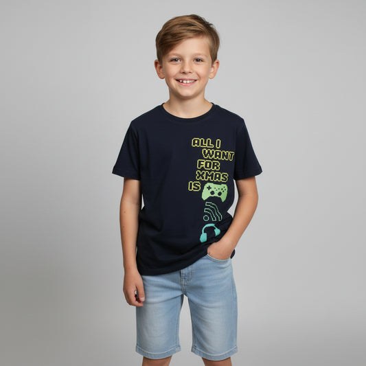 Set T-Shirt Motiv Kurze Bluejeans Jungs 146/152
