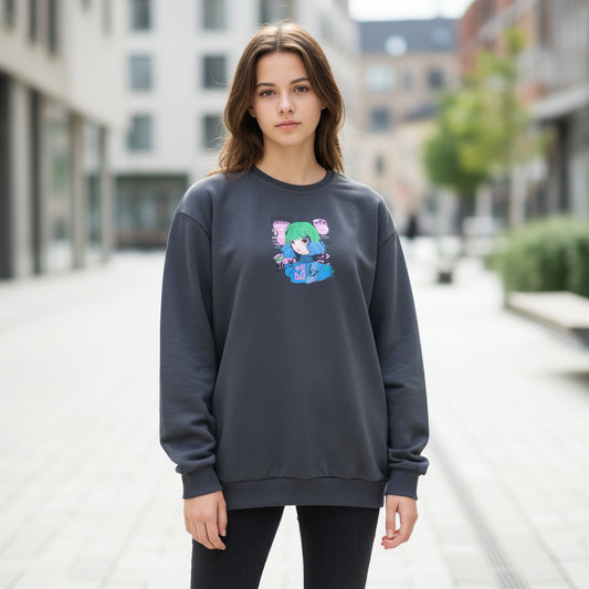 Stylischer Pullover mit Motiv Mädchen 158/164
