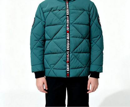 134/140 Stylische warme Winterjacke für Jungs 