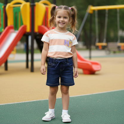 Set Bluejeans T-Shirt Motiv Mädchen 98/104