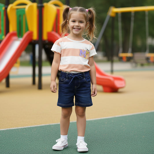Set Bluejeans T-Shirt Motiv Mädchen 98/104