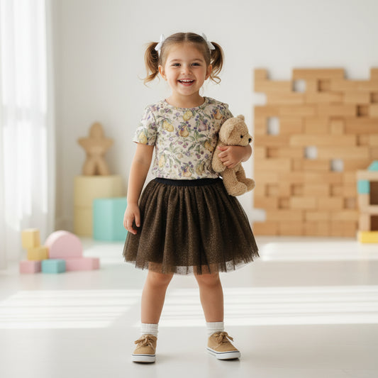 Set Stylischer Rock + T-Shirt Mädchen 98/104