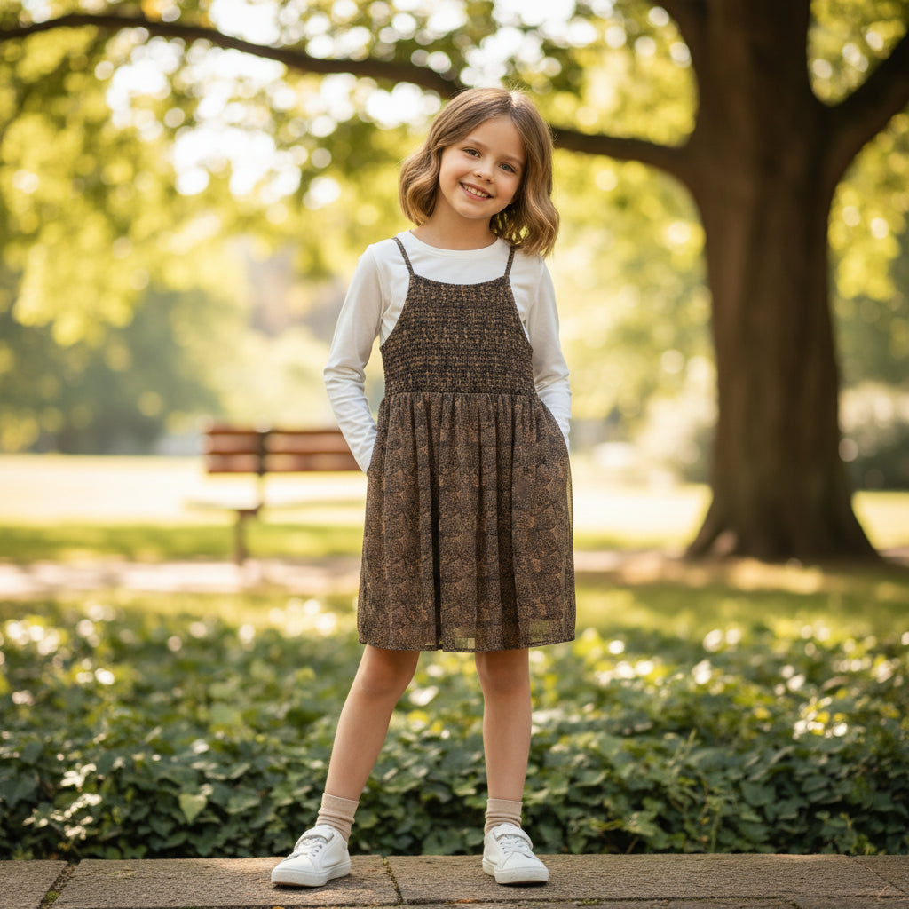 Kombi Sommerkleid Langarmshirt Mädchen 134/140