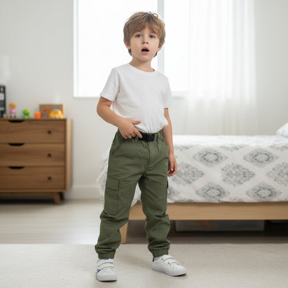 Leichte Grüne Hose mit Seitentaschen Jungs 128/134 Outlet