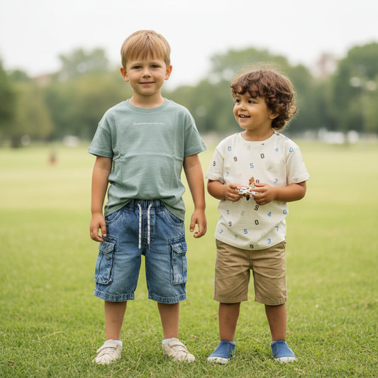 Set 2 T-Shirts kurze Bluejeans Sommerware A-Ware Jungs 98/104