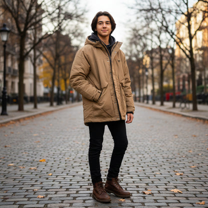 Beige Winterjacke Jungs 146/152
