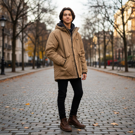 Beige Winterjacke Jungs 146/152