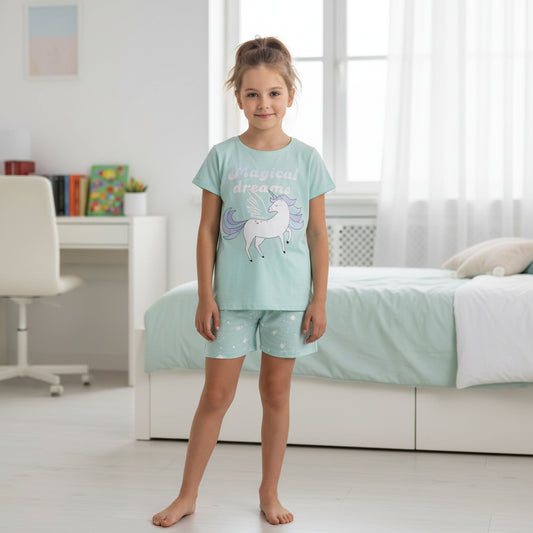 leichter Pyjama türkis Mädchen ,A Ware 158/164