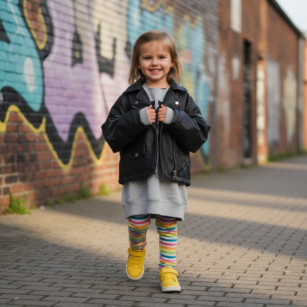 Set Lederjacke Pulli Mädchen 122/128 Outlet