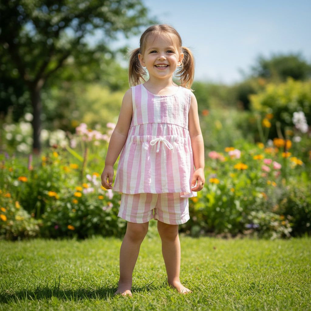 Set kurze Hose T-Shirt Mädchen 134/140
