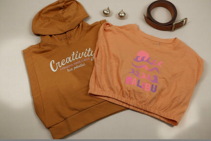 Set T-Shirt Kapuze Mädchen 122/128