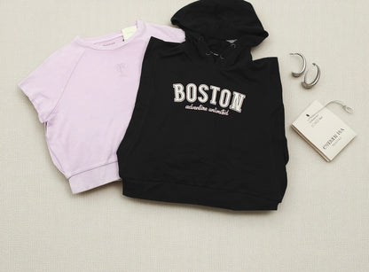 Set Sommerkleider T-Shirt mit Kapuze T-Shirt pink 146/152 Mädchen