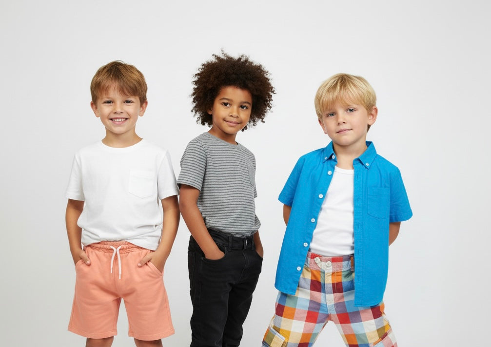 Dreierset Kurze Hosen Farbenfroh Jungs 146/152