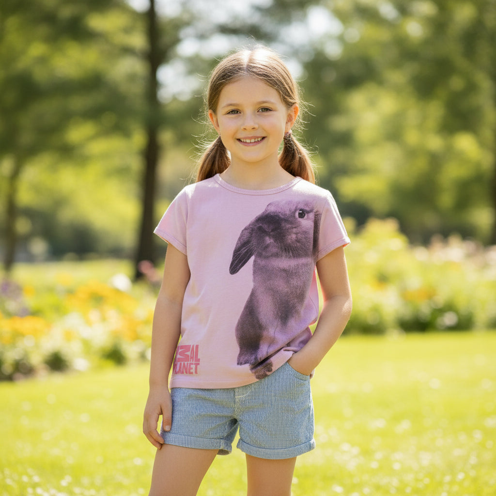 Set Rosa Shirt Motiv  Gestreifte Kurze Hose Mädchen 92