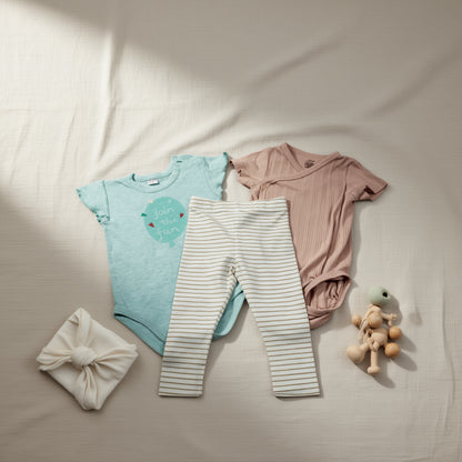Set Bodys Uni Leggins Weiß Mädchen 74/80