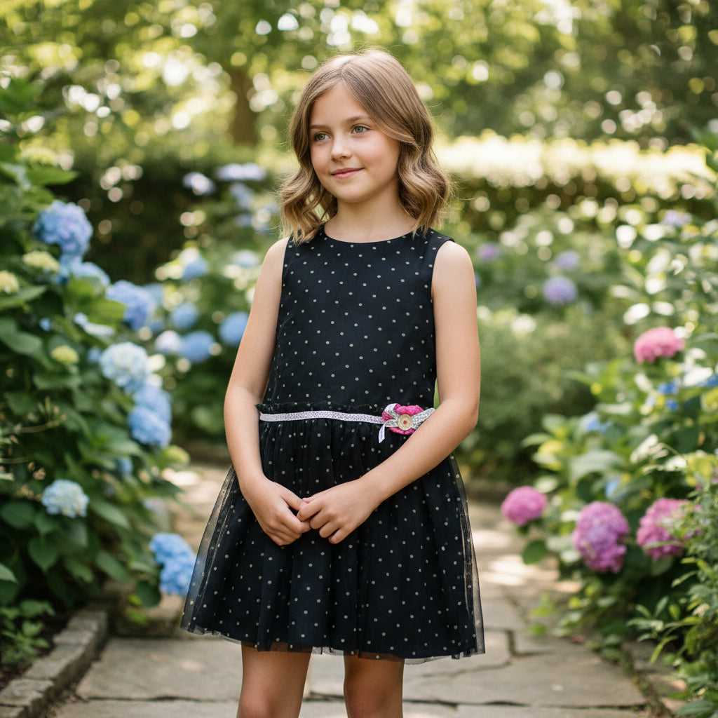 Elegantes Schwarze Kleid Mädchen 110/116