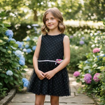 Elegantes Schwarze Kleid Mädchen 110/116