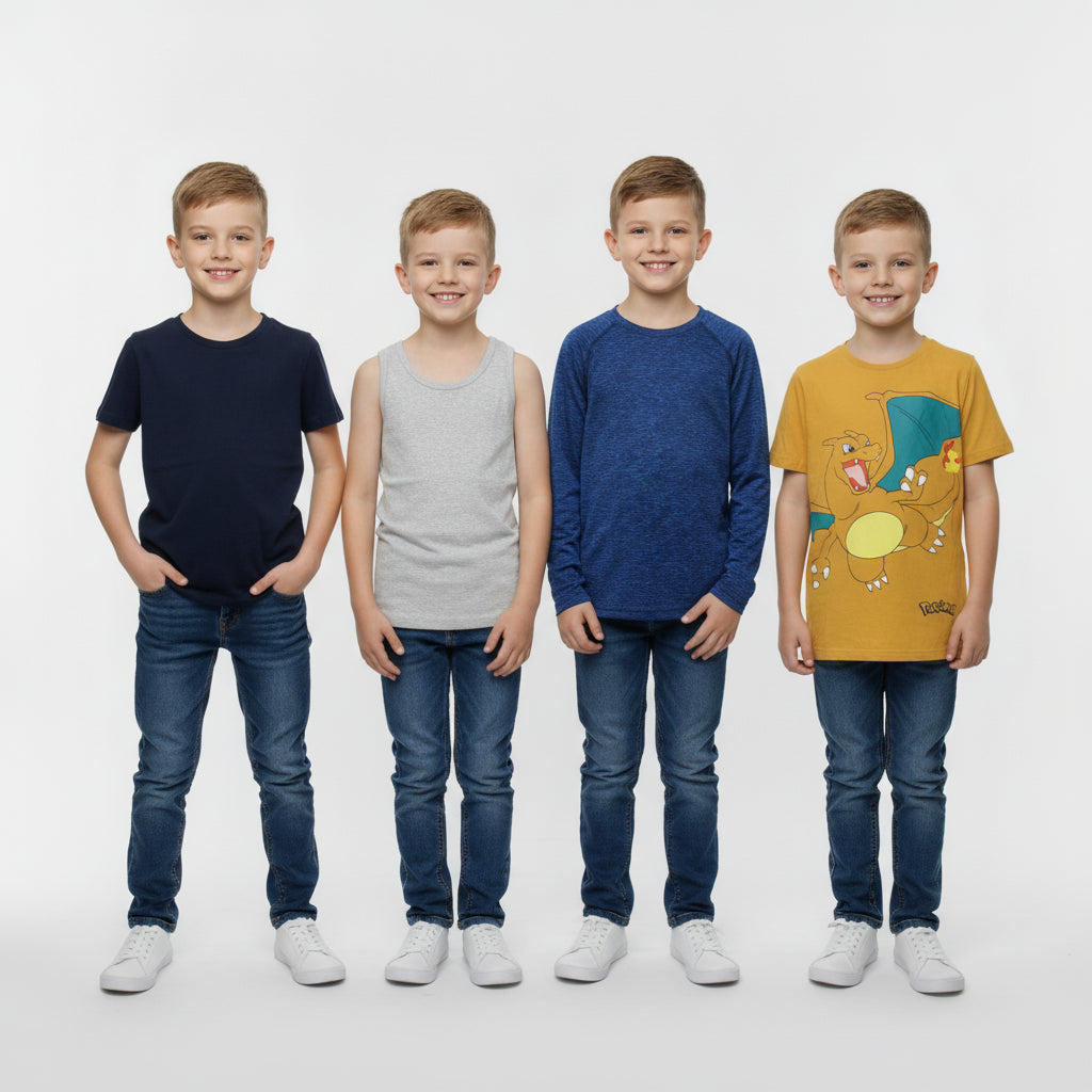 Set Schöne T-Shirts Ärmellos mit Motiv Uni 110/116