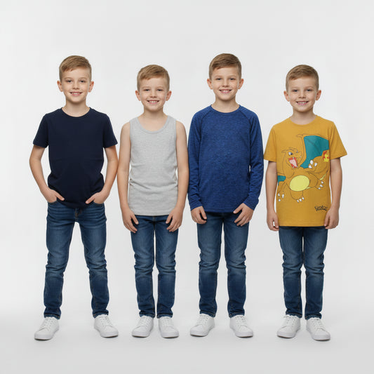 Set Schöne T-Shirts Ärmellos mit Motiv Uni 110/116