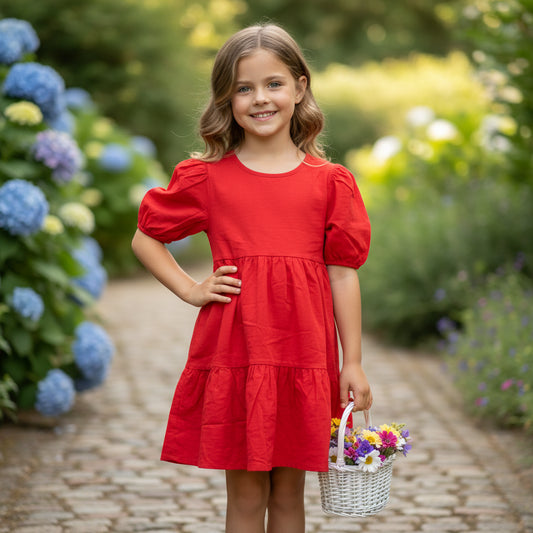 Rotes Kleid Mädchen 128/134
