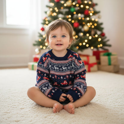 süßer Pullover mit Weihnachtsmotiv für Jungs 92