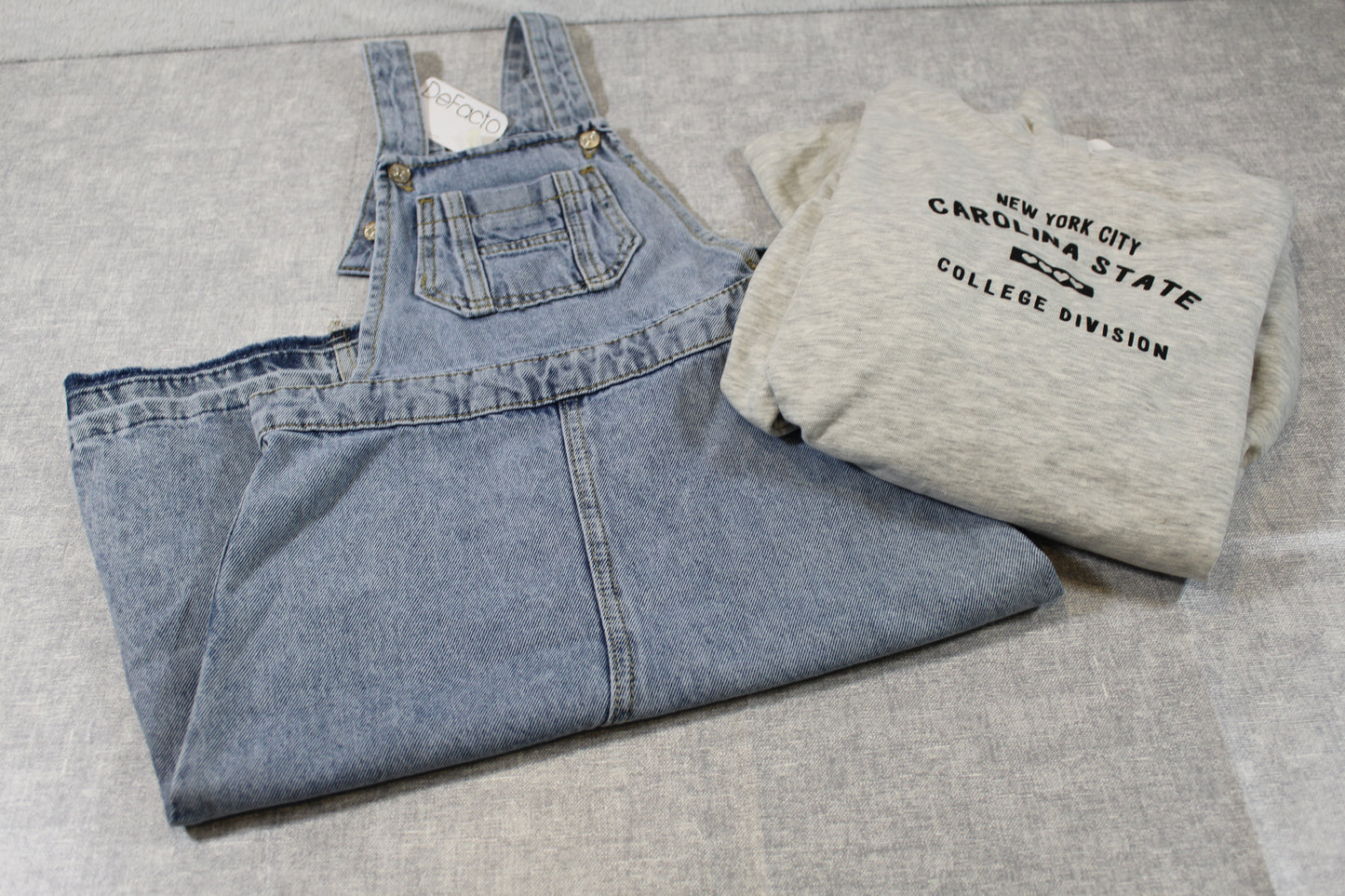 128/134 Bekleidungsset Stylischer Jeansrock Motiv Pullover Mädchen
