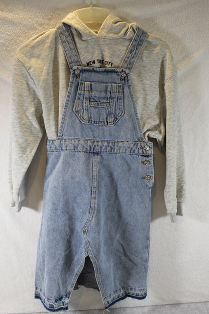 Bekleidungsset Stylischer Jeansrock Motiv Pullover Mädchen 128/134