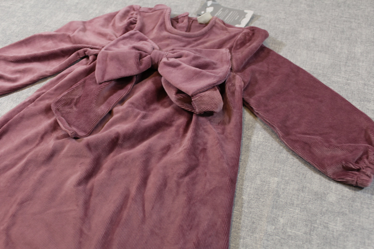 98/104 kuscheliges zartrosanes Kleid mit Schleife 