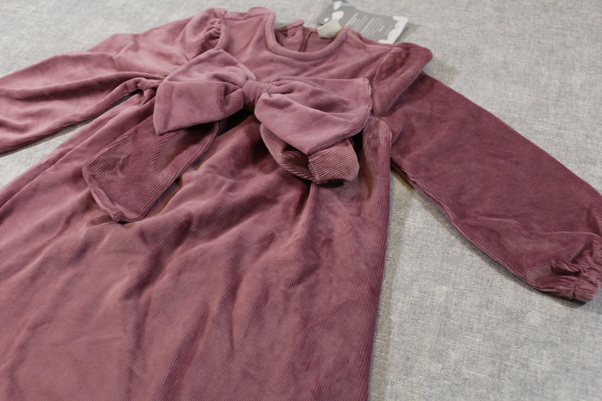 98/104 kuscheliges zartrosanes Kleid mit Schleife 